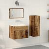 vidaXL Bathroom Furniture Set with Door 3 pcs Old Wood Engineered Wood