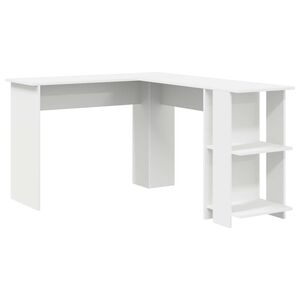 vidaXL Corner Desk White Engineered Wood 140 x 113.5 x 75 cm