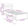vidaXL Bed Frame with Drawer Grey Sonoma 90 x 200 cm Engineer Wood