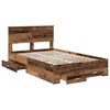 vidaXL Bed Frame with Headboard Old Wood 120 x 190 cm Engineered Wood