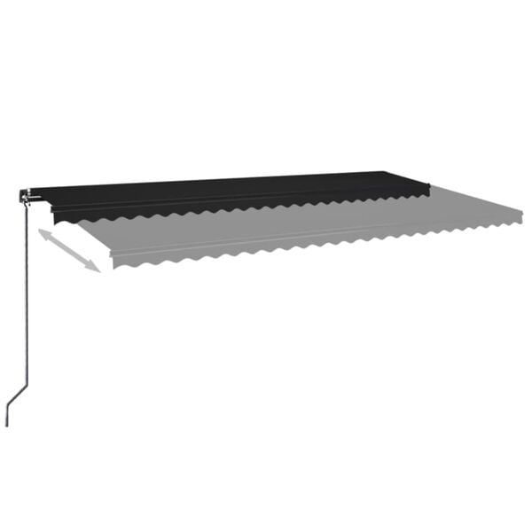 vidaXL Manual Retractable Awning 600x350 cm Anthracite