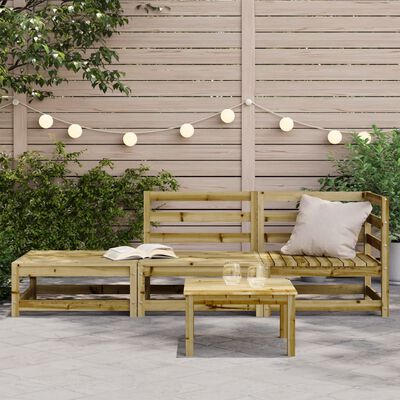 vidaXL Garden Sofa with Footstool 2-Seater Impregnated Wood Pine