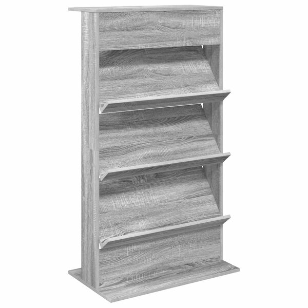 vidaXL Magazine Rack Grey Sonoma 70 x 41 x 126 cm Engineered Wood