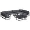 vidaXL Garden Sofa Set 13 pcs Black Aluminium