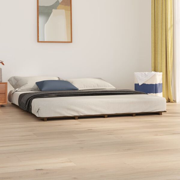 vidaXL Bed Frame without Mattress Honey Brown 180x200 cm Super King Solid Wood Pine