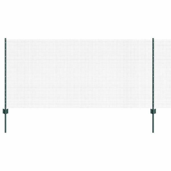 vidaXL Fence with Post Green 1 x 25 m Steel