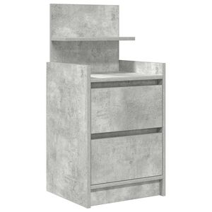 vidaXL Bedside Cabinet with 2 Drawers Concrete Grey 38x34x80 cm