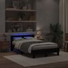 vidaXL Bed Frame with LED Black Oak 120 x 190 cm Engineered Wood