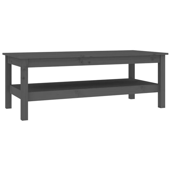 vidaXL Coffee Table Grey 110x50x40 cm Solid Wood Pine