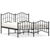 vidaXL Metal Bed Frame without Mattress with Footboard&nbsp;Black 135x190cm