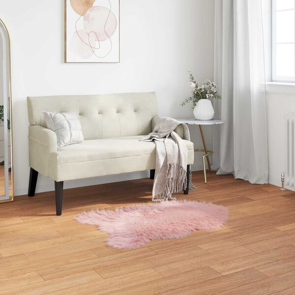 vidaXL Faux Sheepskin Rug Tafalla Pink 50 x 80 cm Polyester