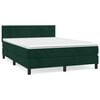 vidaXL Box Spring Bed with Mattress Dark Green 140x190 cm Velvet