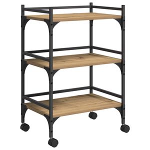 vidaXL Kitchen Trolley Artisan Oak 50 x 35 x 75.5 cm Engineered Wood