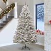 vidaXL Artificial Christmas Tree Green and White 270 cm PVC and Metal
