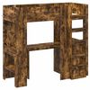 vidaXL Loft Bed Frame with Desk Smoked Oak 75 x 190 cm Engineered Wood