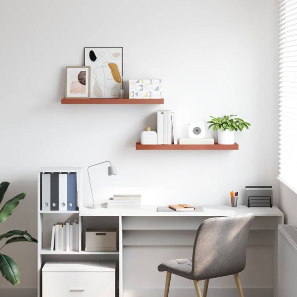 vidaXL Wall Shelf 2 pcs Red 90 x 23.5 x 4 cm Engineered Wood