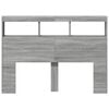 vidaXL Headboard Cabinet with LED Grey Sonoma 140x17x102 cm