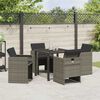 vidaXL Garden Dining Set 5 pcs Grey Poly Rattan