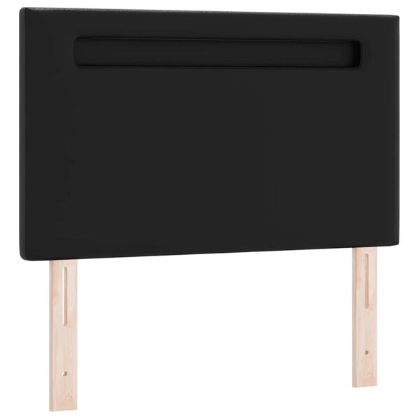 vidaXL LED Headboard Black 90 cm Faux Leather