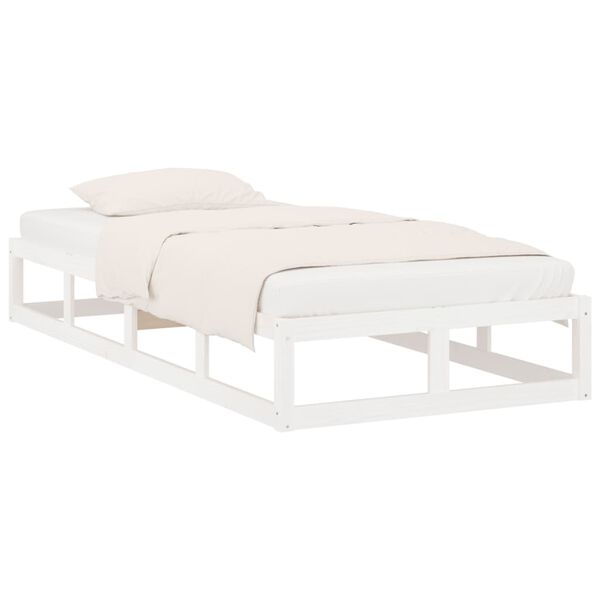vidaXL Bed Frame without Mattress White 90x200 cm Solid Wood