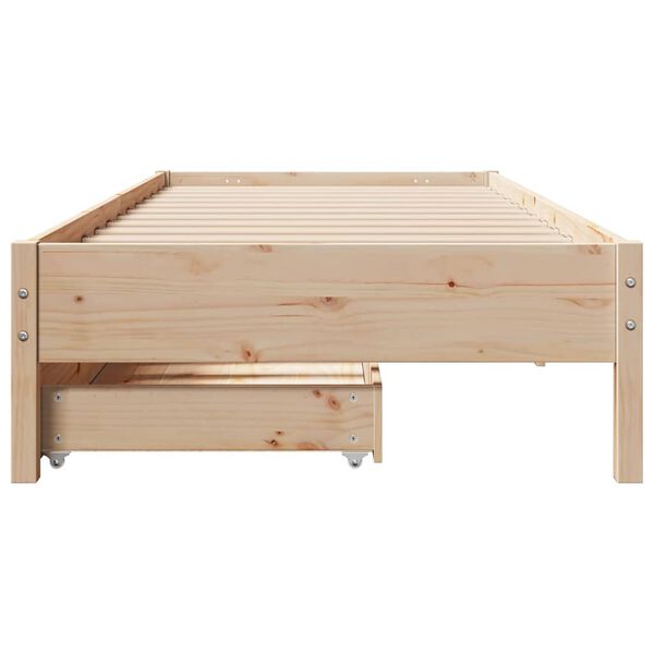 vidaXL Bed Frame without Mattress 75x190 cm Small Single Solid Wood Pine