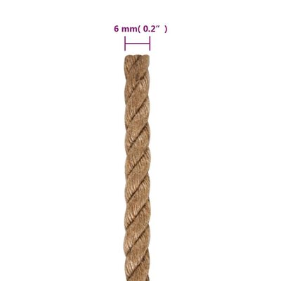 vidaXL Jute Rope 50 m Long 6 mm Thick
