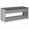 vidaXL Hall Bench with Cushion with Shelf Grey Sonoma 103 x 38 x 45 cm