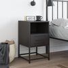 vidaXL Bedside Cabinet Black 36x39x60.5 cm Steel