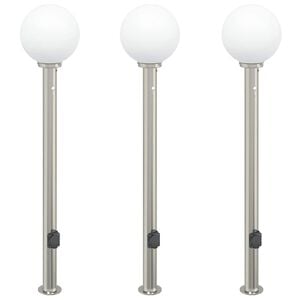 vidaXL Bollard Lights with Sensor&Outlet 3 pcs 120 cm