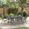 vidaXL Garden Dining Set 11 pcs Anthracite Powder-coated Steel