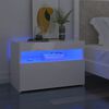 vidaXL Bedside Cabinet & LED Lights 2 pcs High Gloss White 60x35x40 cm
