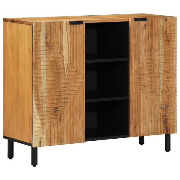 vidaXL Sideboard with Door Natural 90 x 33.5 x 75 cm Solid Acacia Wood
