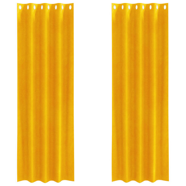 vidaXL Blackout Curtains 2 pcs Mustard Yellow 140 x 225 cm Velvet