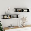 vidaXL Wall Shelf 2 pcs Black 105x18x20 cm Engineered Wood