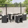 vidaXL Garden Dining Set 5 pcs Black Poly Rattan