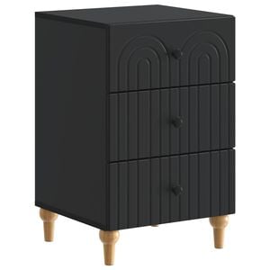 vidaXL Bedside Cabinet Black 43x 41 x 66.5 cm Engineered Wood