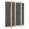 vidaXL 4-Panel Room Divider Grey 160x170x4 cm Fabric