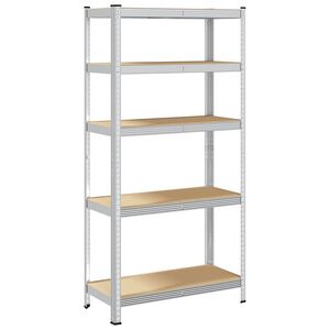 vidaXL 5-Layer Storage Shelf Silver Steel&Engineered Wood