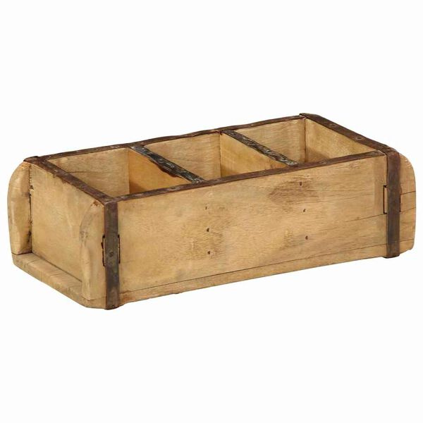 vidaXL Tray with Storage Brown 30 x 14 x 9 cm Solid Reclaim Wood