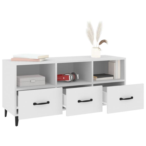 vidaXL TV Cabinet White 102x35x50 cm Engineered Wood