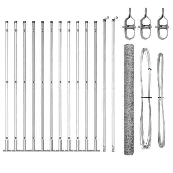 vidaXL Fence Post Silver 25 x 1.4 m (50 mm mesh) Steel
