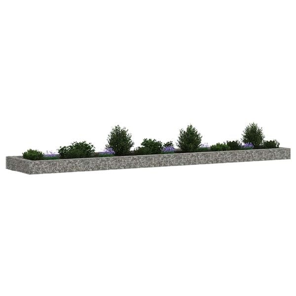 vidaXL Gabion Raised Bed Galvanised Steel 500x100x20 cm