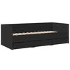 vidaXL Daybed with Drawers without Mattress Black 75x190 cm Small Single