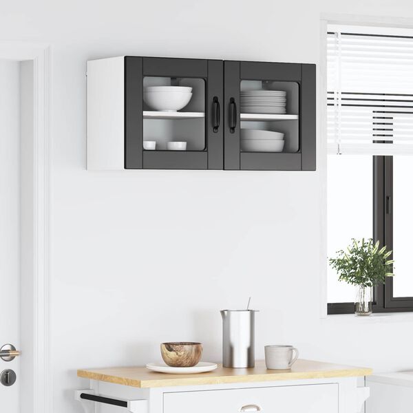 vidaXL Kitchen Cabinet 2 pcs Black 40 x 31 x 40 cm Engineered Wood