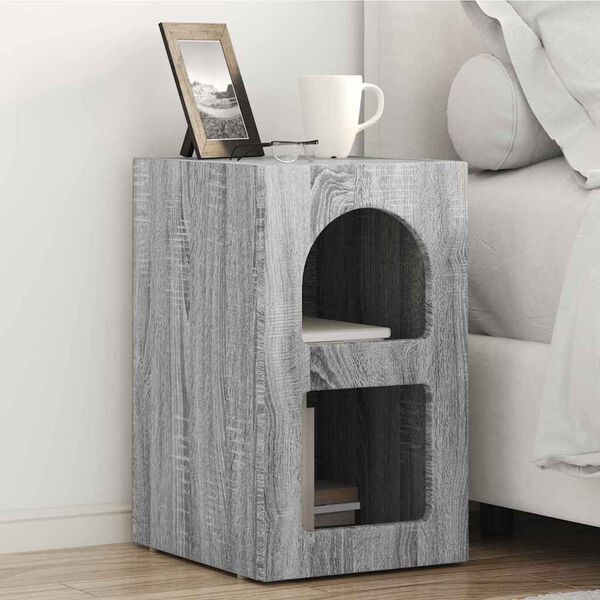 vidaXL Bedside Table Grey Sonoma 29.5 x 33.5 x 50 cm Engineered Wood