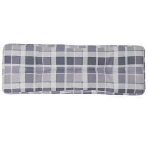 vidaXL Pallet Cushion Grey Check Pattern 120x40x12 cm Fabric