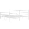 vidaXL Metal Bed Frame without Mattress with Footboard White 193x203cm