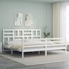 vidaXL Bed Frame without Mattress White Super King Size Solid Wood