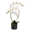 vidaXL Artificial Orchid Plant with Pot White 45 x 15 x 65 cm