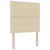 vidaXL LED Headboard with LED Strip Lights Manual Cream 100 cm Fabric
